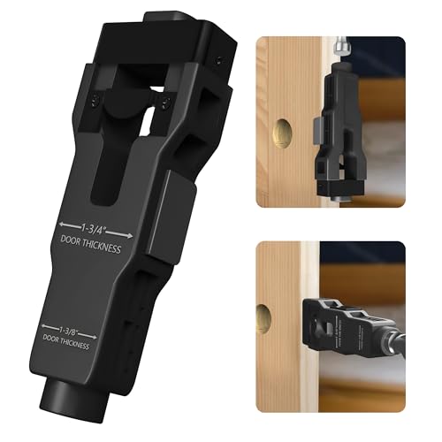 Door Latch Mortise Tool, Precision Scoring and Chiseling, Vertical Calibration Plate, Installation Kit for 1-3/8" or 1-3/4" Wooden Door, Black