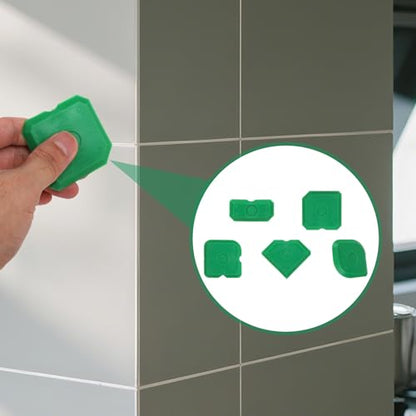 Tinoaly 10pcs Silicone Caulking Tool Kit, Caulk Remover Tool Portable Sealant Scraper Reusable Grout Scraper for Kitchen Bathroom Floor (Green) - color: Green