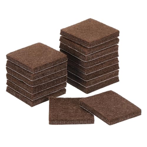 uxcell Furniture Pads, 16Pcs 1.5" - Square Self Adhesive Felt Furniture Pads, Floor Protectors for Furniture Feet Chairs Legs Hardwood Floors (Brown) - color: Brown, size: 1.5"