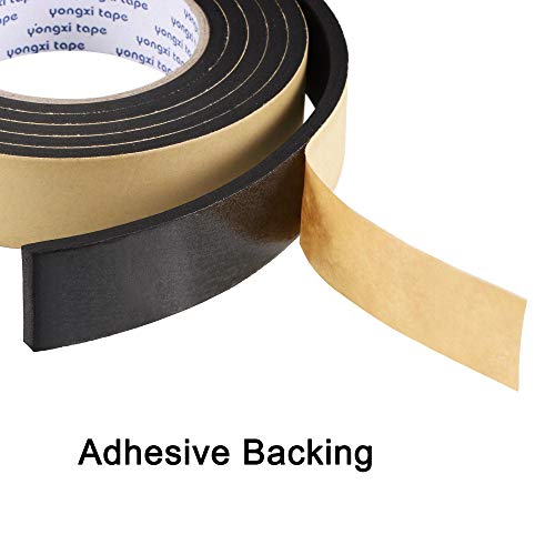 uxcell Sealing Foam Tape 30mm Wide 5mm Thick 2m/6.56ft Long, EVA Self Adhesive Weather Strip for Window Door Insulation - size: 30mmx5mmx2m
