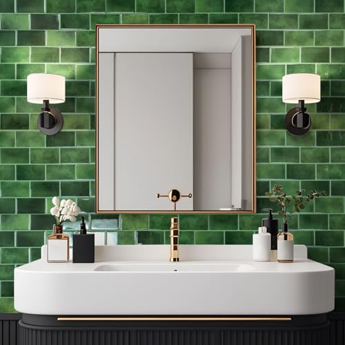 Art3d Peel and Stick Green Wall Tiles – 12"x12" Thicker Design Backsplash, Self-Adhesive Tile for Kitchen & Bathroom Renovation - color: Green