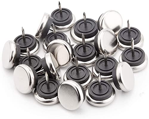 20pcs Round Heavy Duty Furniture Pads,Ulifestar Nail On Furniture Sliders Hardwood Floor Protectors Metal Nail On Glides for Chair Table Desk Cabinet Sofa Couch Leg Feet Non Slip Glides (Dia 22mm) - size: DIA 22mm