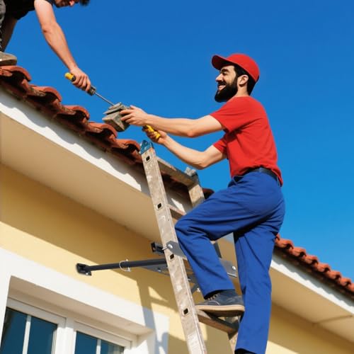 Ladder Stabilizer, Ladder Stabilizer for Roof, Wall Ladder Standoff Premium Steel, Adjustable Leg 20.4-29.5" Ladder Stabilizer withstands 300 LBS Weight Rating