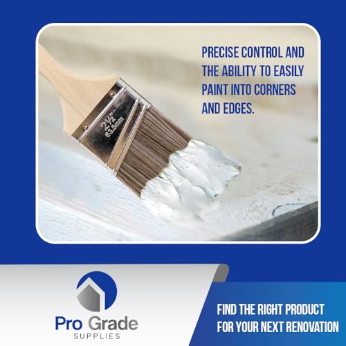 Pro Grade - Paint Brushes - 12Ea 2.5" Angle Brushes (Pack of 2) - size: 12Ea 2.5A (Pack of 2)