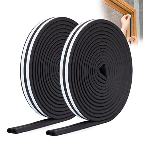 52.5 Feet Long Weather Stripping Seal Strip for Doors/Windows, Self-Adhesive Backing Seals Large Gap Seal Strip by YOUSHARES (52.5 Ft/16m, Black) - color: 16m/52.5ft Black