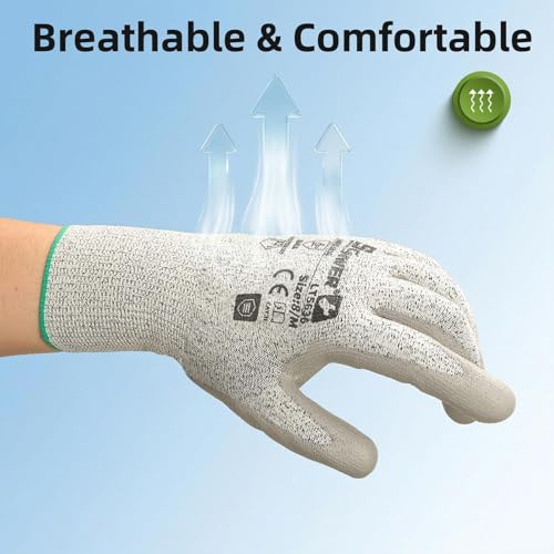 Schwer Safety Work Gloves with Certified Level 6 Abrasion Resistance, ANSI A2 Cut Resistant Gardening & Fishing Gloves with Grip, General Working Gloves for Construction, Mechanic, LT5636, XL - size: X-Large, style: 1 Pair