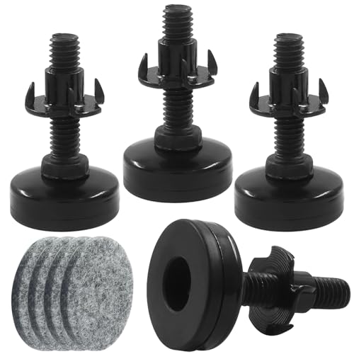 4 Pack Adjustable Leveling Feet, Heavy Duty Furniture Levelers Adjustable Leg Levelers, Support 1320LBs T-Nut Kit 3/8"-16 Thread for Tables Chairs Cabinets Sofa Raiser - color: Black(4 Pack)