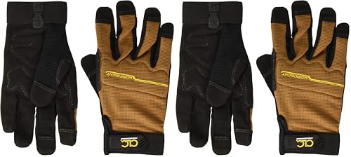 Custom Leathercraft CLC 124M Workright Flex Grip Work Gloves, Shrink Resistant, Improved Dexterity, Tough, Stretchable, Excellent Grip,Black,Medium (Pack of 2) - size: Medium (Pack of 2)