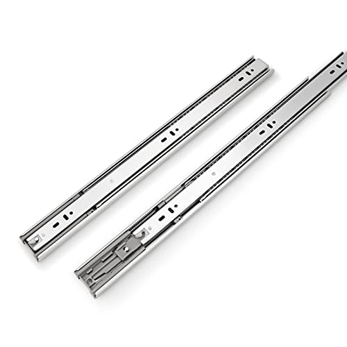 Gobrico 16-Inch Heavy Duty Full Extension Rear/Side Mount Drawer Slides with Brackets Soft Closing Ball Bearing Drawer Runners, 10Pairs - size: 16 Inch
