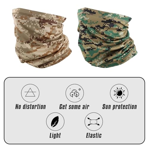 Neck Gaiter Face Mask, Sun Cooling Dust Camouflage Face Shield, Reusable Washable Bandana - color: Color-4