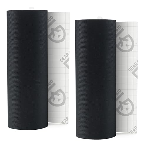 GEAR AID Tenacious Tape 3” x 20” Fabric and Vinyl Gear Repair Tape, Fix Holes and Rips in Puffy Jackets, Rain Gear, Tents, Sleeping Bags and Outdoor Equipment, Black, 2 Rolls - color: Black, style: 3" × 20" (2 Rolls)