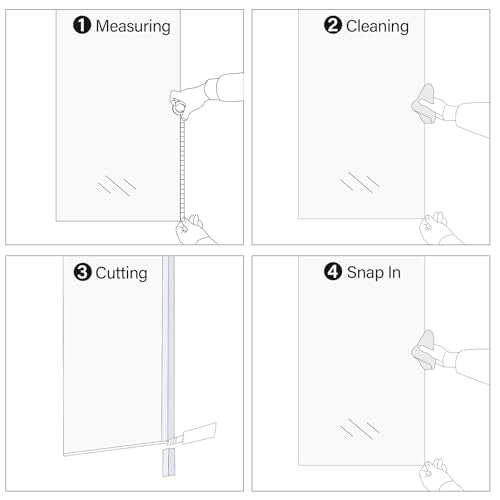 Yecaye 3 Pack Shower Door Seal,Shower Door Sweep,Frameless Glass Seal Strip for Side Door,Stop Leaks and Create a Water Barrier Guard (Side-3/8 x39) - style: Side-3/8"x39"