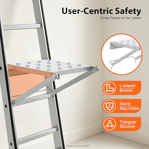 Ladder Platform, 330 LBS Heavy Duty Work Platform Anti-Slip Ladder Accessories for Stabilizer Ladder Work Stand Ladder Paint Tray Work Tray Attachment for Painters and Tools