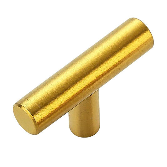 1 Pack Brushed Brass Cabinet Knobs - Kitchen Cabinet Knobs Gold Cabinet Pulls for Kitchen Cabinet Drawer Stainless Steel Dresser Knobs for Cabinet Hardware 2in Length Single Hole T Bar - color: Brushed Brass, size: 1 Pack, style: T Bar