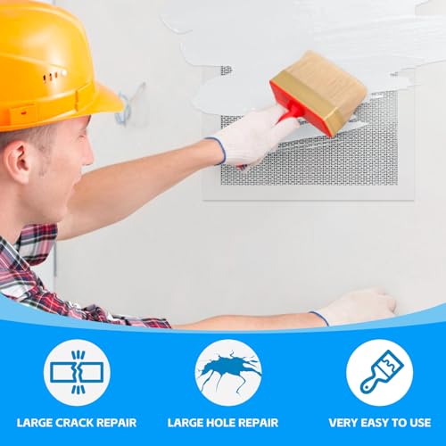 Wall Repair Patch Kit Upgraded Size, 6 Pcs 10 Inch Self Adhesive Pieces Aluminum Drywall Repair Kit, with Its Own Large Squeegee and Scraping, GMingZTong - size: 6 Pack 10 Inch