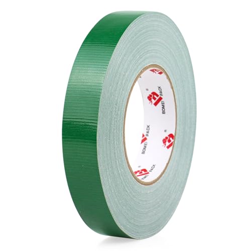 BOMEI PACK Green Duct Tape,1 inch x 60 Yards,Heavy Duty Waterproof Duct Tape,No Residue,Tear by Hand,9 Mil Industrial Grade StrongTape for Repair,Crafts & Home Improvement (Green) - color: Green