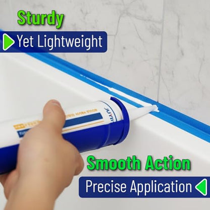 ADAK - Professional Caulking Gun, 10:1 Thrust Ratio, Caulking Gun No Drip, Hand Tool for Silicone & Sealant Application, Smooth Pressure Caulk Gun, Caulking Gun Tool (Blue) - color: Blue