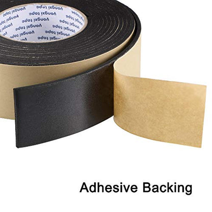 uxcell Sealing Foam Tape 15mm Wide 3mm Thick 5m/16.4ft Long, EVA Self Adhesive Weather Strip for Window Door Insulation - size: 15mmx3mmx5m