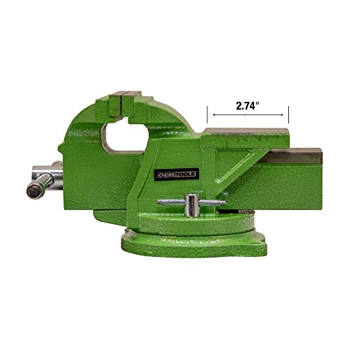 OEMTOOLS 24217 4-Inch Heavy Duty Bench Vise with 360-Degree Swivel Base, Table Vise or Bench Vise for Workshop and Woodworking, No-Hassle Permanent Mounting, Green