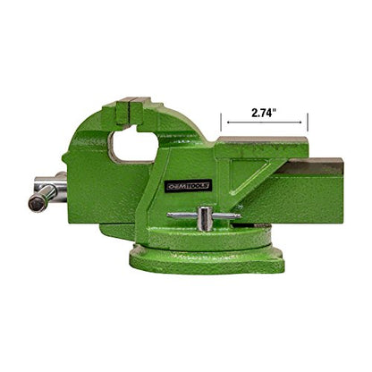 OEMTOOLS 24217 4-Inch Heavy Duty Bench Vise with 360-Degree Swivel Base, Table Vise or Bench Vise for Workshop and Woodworking, No-Hassle Permanent Mounting, Green