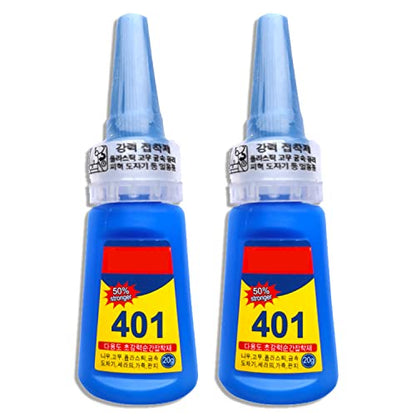 Glureo Multipurpose High-Grade Bonding Glue, All Purpose Repair Glue, 401 Instant Adhesive Super Strong Liquid Glue for Ceramic,Plastic,Wood, Metal (2PCS) - color: 2pcs