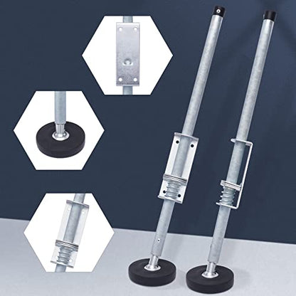 Ladder Leveler Pair, 18.5-22.44in Adjustable Extension Ladder Leg Ground Leveler with Engraved Anti-Slip Pattern Steel Pole, Universal Stair Ladder Stabilizer, Ladder Aide Leveling Feet
