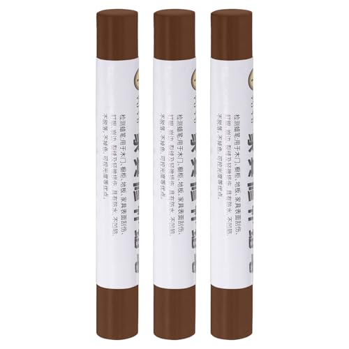 uxcell Furniture Repair Crayons, 3Pcs - Wood Wax Filler Stick, Furniture Markers Touch Up - for Scratches Holes Tables Desks Wooden Floors Cover Ups, Grain Cut Teak Brown - color: Grain Cut Teak Brown