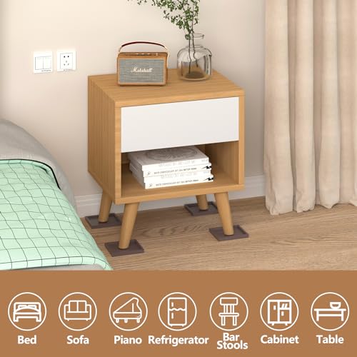 3.5x3.5 Square Rubber Furniture Caster Cups,8 Pack Anti-Sliding Furniture Pads Bed Stopper Floor Protectors with Grip,Protect Any Flooring Brown - size: 3.5in Brown 8Pcs