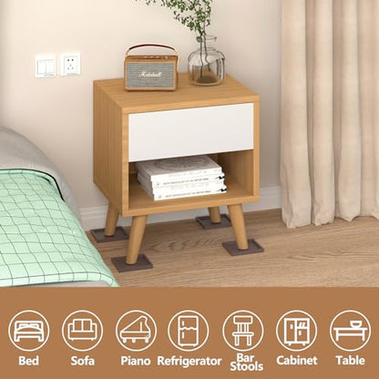 3.5x3.5 Square Rubber Furniture Caster Cups,8 Pack Anti-Sliding Furniture Pads Bed Stopper Floor Protectors with Grip,Protect Any Flooring Brown - size: 3.5in Brown 8Pcs