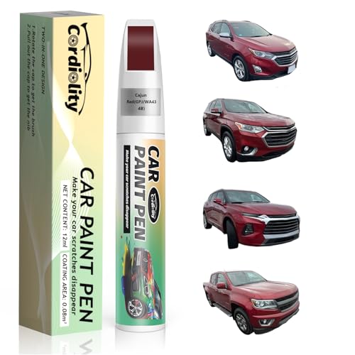 Car Touch Up Paint Cajun Red(GPJ/WA434B) for Chevrolet, Color Accurate Car Scratch Repair Remover Pen Fix Auto Paint Chips and Nicks - color: Cajun Red(GPJ/WA434B)for Malibu/Colorado/Bolt/Cruze/Sonic/Camaro/City Express/Corvette/Equinox/Express/Impala/Sil