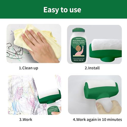 Portable Wall Paint Tool,Large Roller Brush Wall Repair Tool,Wall Repair Kit,Wall Roller Paint BrushSuitable for Repairing The Wall with Latex Paint,Water-Based(500g,White) - style: 1Pack