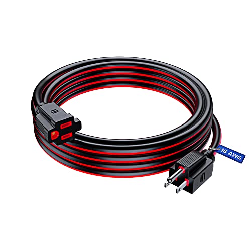 Maximm 15 Ft Black and Red Extension Cord, Heavy Duty 16 AWG, ETL Listed for Workshop & Outdoor Use - color: Black and Red, size: 15 Feet