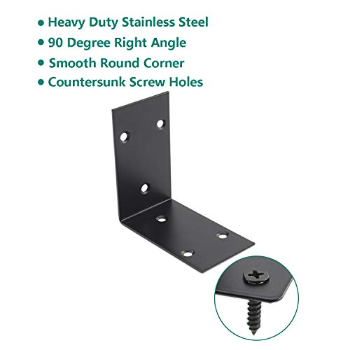 Heavy Duty Stainless Steel Corner Bracket,ULIFESTAR L Shaped Shelf Bracket 90 Degree Corner Brace Large Joint Right Angle L Bracket for Furniture Wood Cabinets Shelves (48x85x85mm) - size: 48*85*85mm