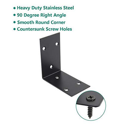 Heavy Duty Stainless Steel Corner Bracket,ULIFESTAR L Shaped Shelf Bracket 90 Degree Corner Brace Large Joint Right Angle L Bracket for Furniture Wood Cabinets Shelves (48x85x85mm) - size: 48*85*85mm