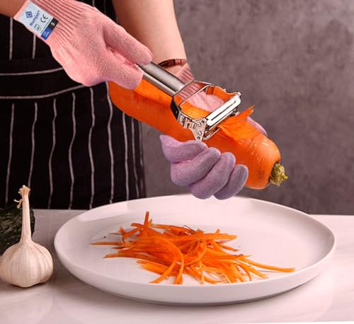 Cutting Gloves, Food Grade Level 5 Protection, Safety Kitchen Cut Gloves for Oyster Shucking, Fish Fillet Processing, Mandolin Slicing, Meat Cutting and Wood Carving. (Pink-Small 1 Pairs) - color: Pink, size: Small (Pack of 2)