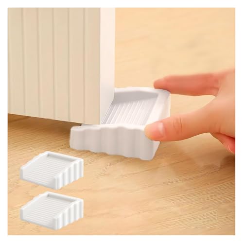 Rubber Door Stoppers Wedge,Bidirectional Door Stops,Small Size Cube Doorstop,White 2Pack - color: Whitex2