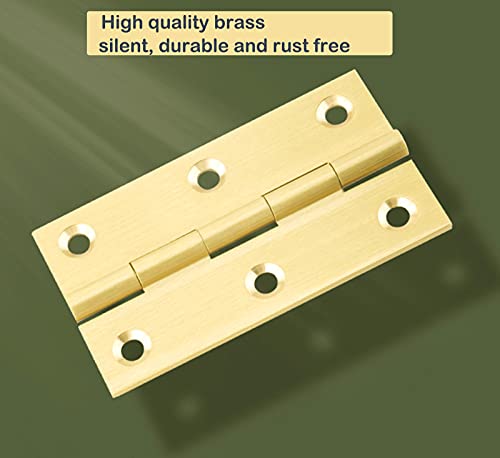 8 Pcs Solid Brass Hinges, 2 inch Cabinet Hinge with Screws,Suitable for Jewelry Chest, Wood Box, Toolbox and Cabinet 2.0 inch - size: 2.0 inch