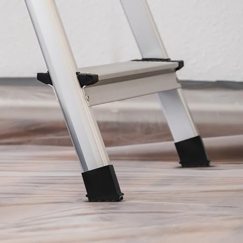 STOBOK Step Ladder Foot Mat Herringbone Non-Slip Rubber Ladder Feet Covers Replacement Accessories 2.36 Inch Protective Caps for Folding and Engineering Ladders 4 Pack