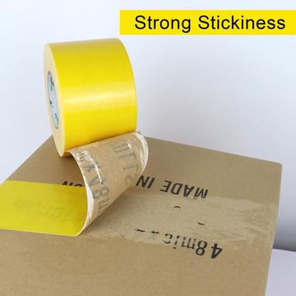BOMEI PACK Light Yellow Sticky Duct Tape Heavy Duty Strong Industrial Color Duct Tape 3.6inch x 72yds for Packing and Repairing 1Pack - color: Light Yellow