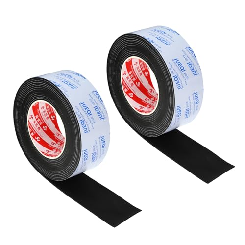 PATIKIL 2" W x 5/64" T x 16.4Ft EVA Single Sided Foam Tape, 2Pcs Multipurpose Sealing Strip Foam Waterproof Weather Stripping Foam Sealing Foam Strips with Adhesive for Door, Black - color: Black, size: 2"W x 5/64"T x 16.4Ft