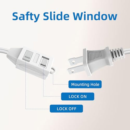 TiFFCOFiO Indoor Extension Cord, 2 Prong 6 Feet Extension Cord, 3 Polarized Outlets with Safety Slide Windows,13A/1625W, 16 AWG, 2 Packs - size: 2 Packs