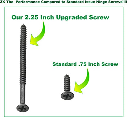 Oil Rubbed Bronze Wood Screws 9 X 2-1/4 Inch – Extra Long Steel Door Hinge Screws - Door Security Screws - 24 Pack