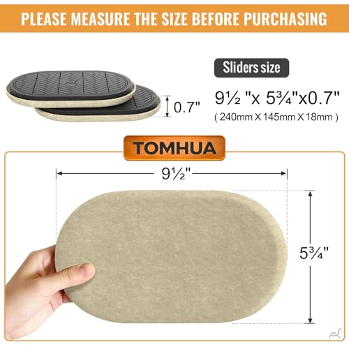 Furniture Sliders for Hardwood Floors Felt-4 Pack 9-1/2" Oval Reusable Furniture Slider with Extra Thick Design - Heavy-Duty Furniture Movers - Beige Felt Sliders Effortless Moving - color: Beige 4pcs