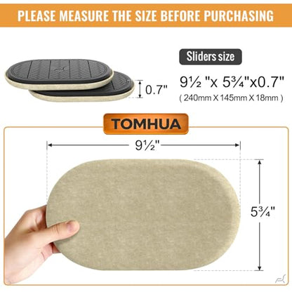 Furniture Sliders for Hardwood Floors Felt-4 Pack 9-1/2" Oval Reusable Furniture Slider with Extra Thick Design - Heavy-Duty Furniture Movers - Beige Felt Sliders Effortless Moving - color: Beige 4pcs