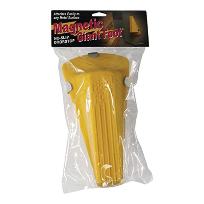 Master Caster Giant Foot Magnetic Doorstop, No-Slip Rubber Wedge, 3.5w X 6.75d X 2h, Yellow