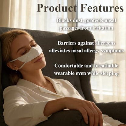 20 Pack Nose Cover Mask, Disposable Anti-pollen Nose Cover Protection, Women/Teenager Breathable Anti-Allergy Nasal Filter Cover for Outdoor Activities, Gardening, and Travel, Individually Wrapped