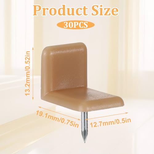 30 Pcs Tack-in Drawer Glides, L-Shape Drawer Slider Brown Furniture Slider Tack Glide Plastic Drawers Repair Kit for Repairing Dressers, Making The Drawers Slide Smoothly and Evenly
