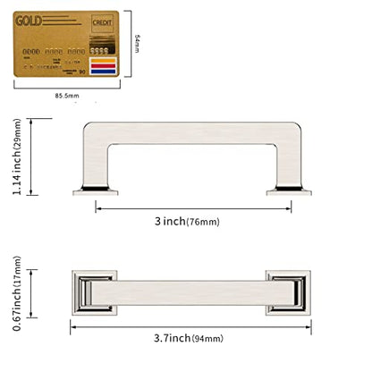 Amerdeco 10 Pack Brushed Satin Nickel Cabinet Pulls 3 Inch(76MM) Hole Centers Kitchen Cabinet Handles Cabinet Hardware Kitchen Handles for Cabinets Cupboard Handles Drawer Pulls ZH0019 - color: Brushed Satin Nickel, size: 3"/76mm Hole Center
