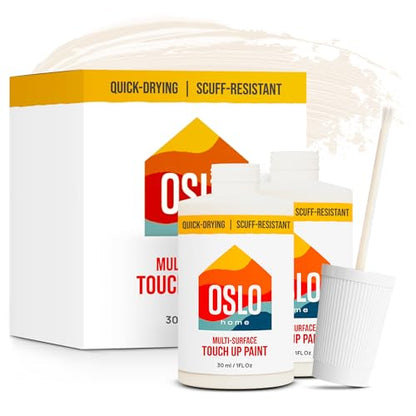 Touch Up Paint, Off White (Snowdrift), two 1oz., Matte, w/brush in bottle, Quick drying, for Home repairs, Kitchen Cabinets - color: Snowdrift, size: 1 Fl Oz (Pack of 2)