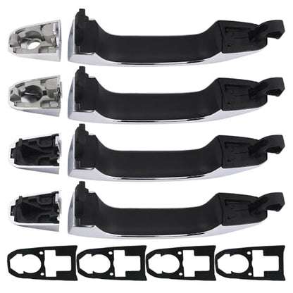 APPERFiT Exterior Door Handles w/Gaskets Set Chrome Compatible with 2014-2020 Chevy Chevrolet Silverado Suburban Tahoe, GMC Sierra Yukon Door Parts 84713663 84711849 22923609 - color: Chrome